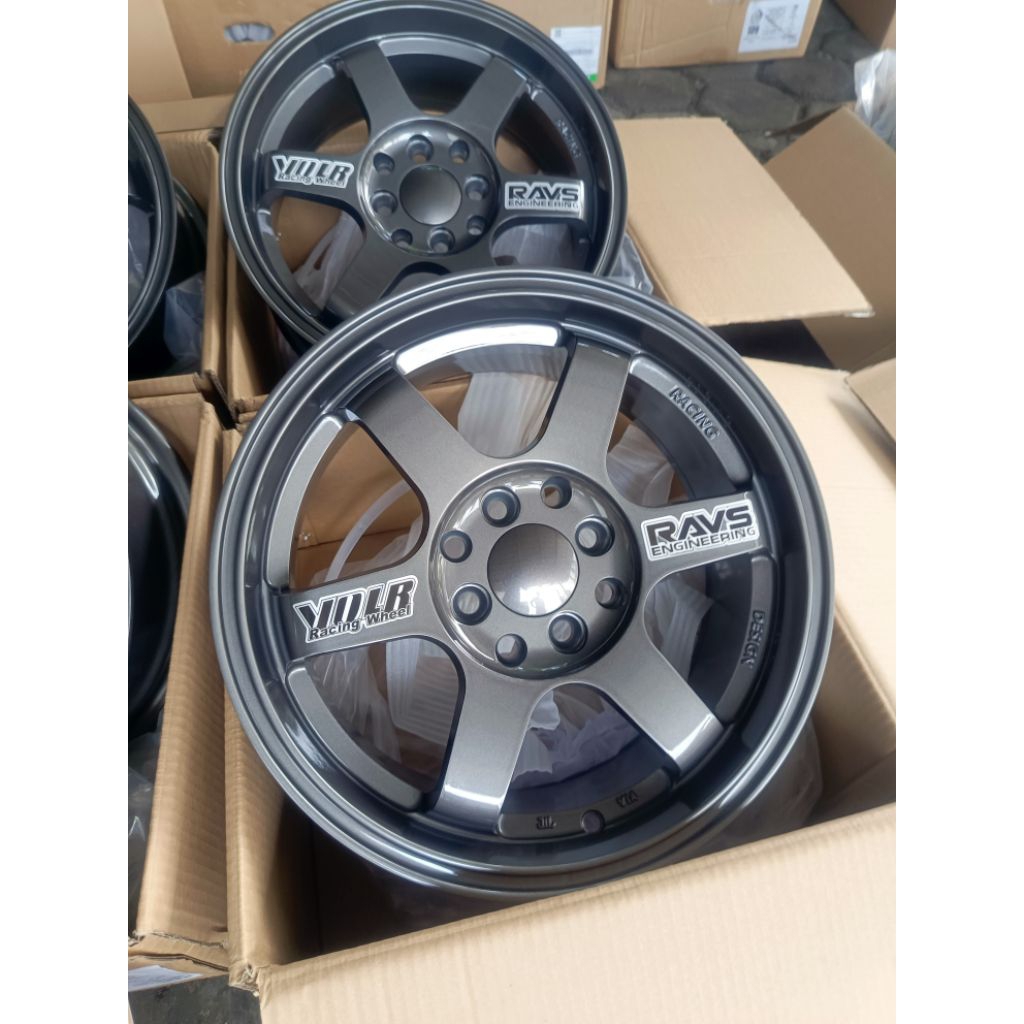 Jual 4 Velg R15 PCD 100 /114 Volks rays TE 37 Abu metal gun Lebar 6,5 ...