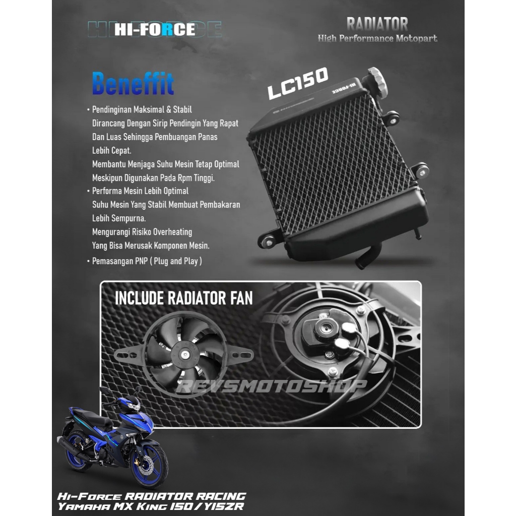 Jual Hi-Force HIFORCE RADIATOR RACING YAMAHA MX King 150/LC150/Y15ZR ...