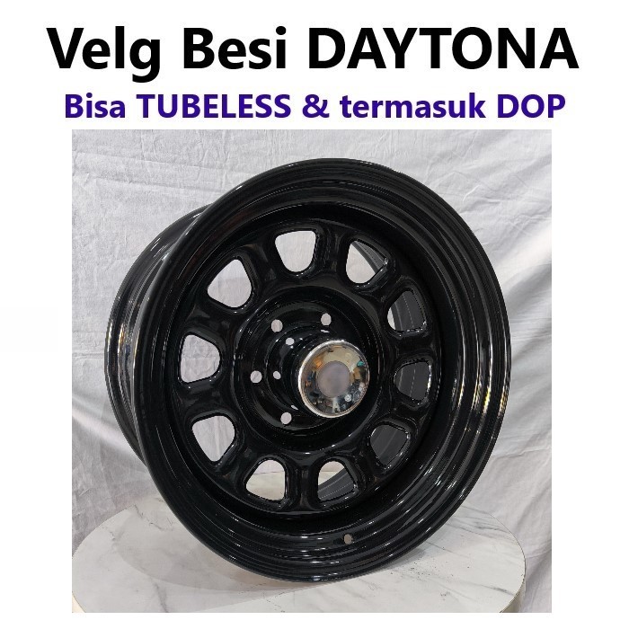 Jual 4pcs Velg besi Offroad Daytona 16x8.0 6H 139.7 et-28 glossy black ...