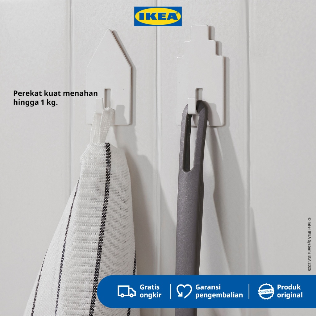 Jual IKEA TIPPVAGN Pengait Gantungan Kunci dengan Lem Isi 2Pcs
