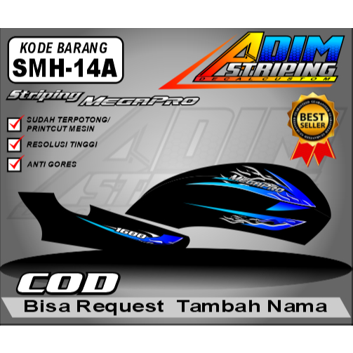 Jual striping variasi Megapro hiu MP hiu kode smh14 | Shopee Indonesia