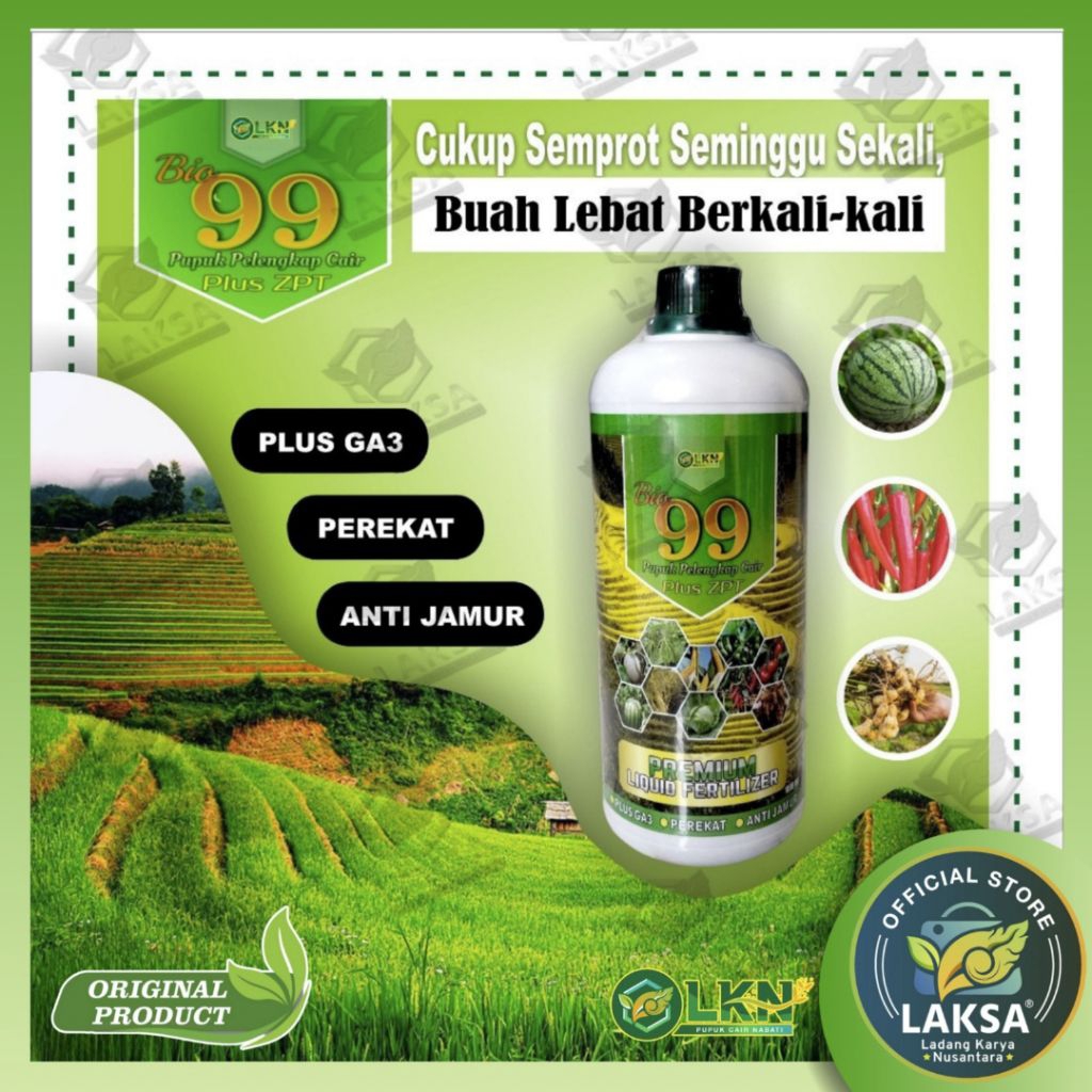 Jual BIO 99 PUPUK Pelengkap Cair plus ZPT 1liter (Harga bisa berubah ...