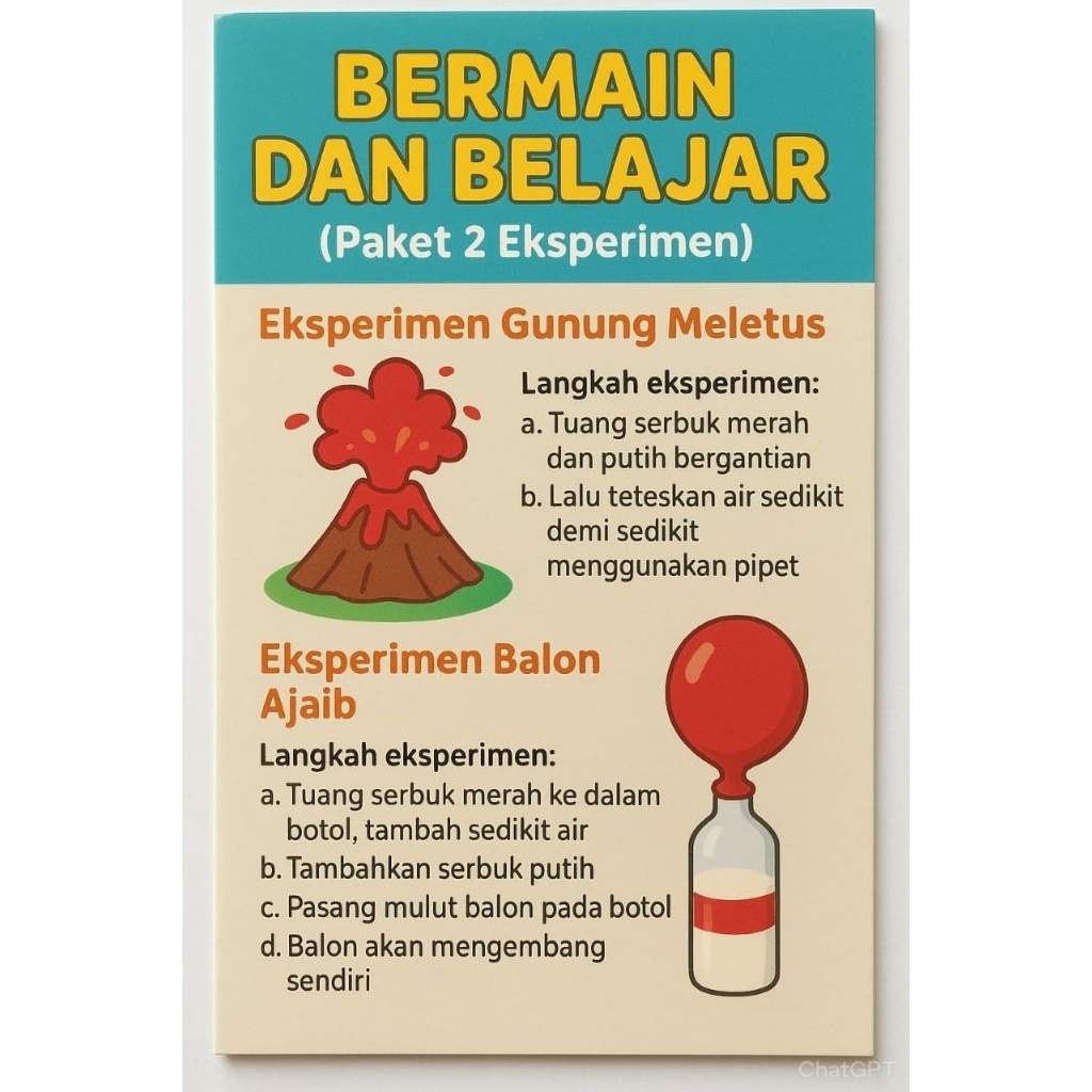 Jual Mainan eksperimen 2 paket gunung meletus dan balon ajaib | Shopee ...