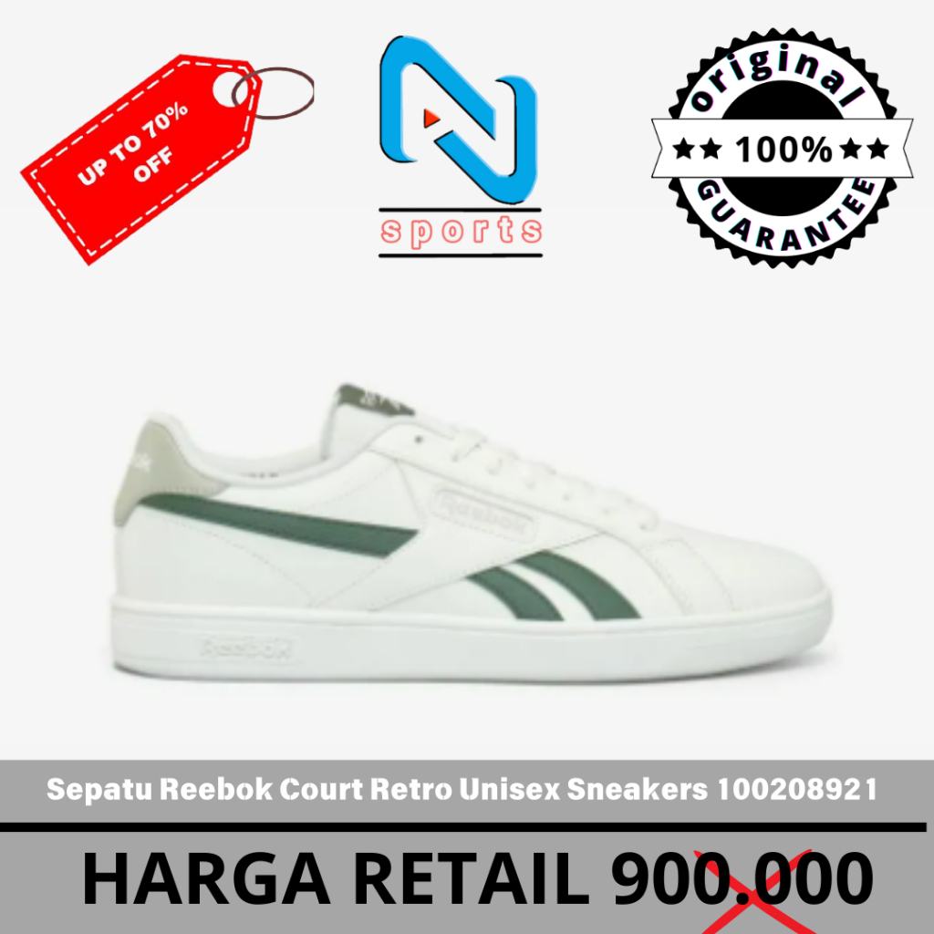 Jual Sepatu Reebok Court Retro Unisex Sneakers 100208921 Original 100% ...