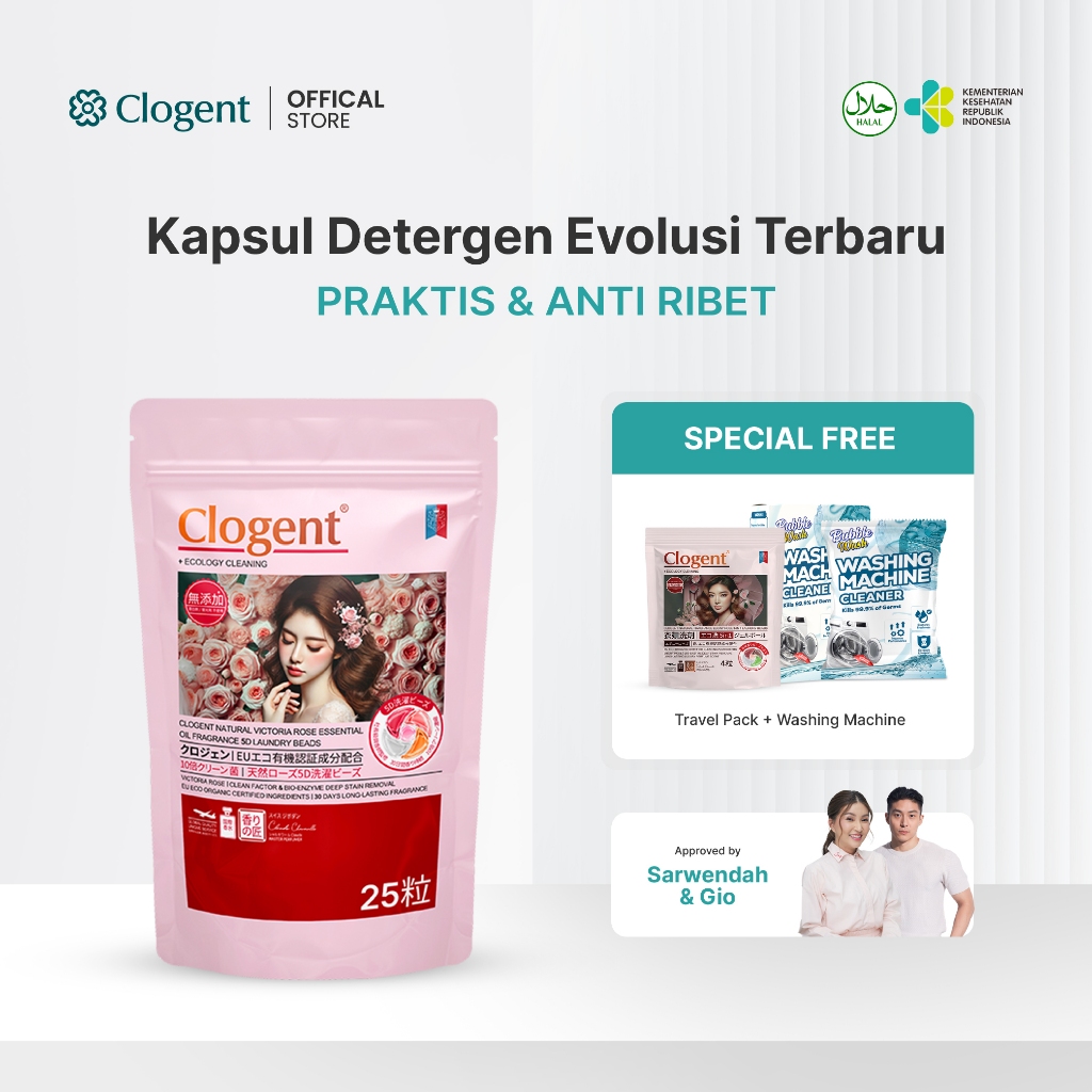 Jual Buy 1 Get 2 Clogent Detergent Kapsul 5in1 Aroma Ebony Rose ...