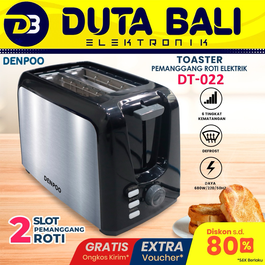 Jual Denpoo Toaster Pemanggang Roti DT 022D | Shopee Indonesia