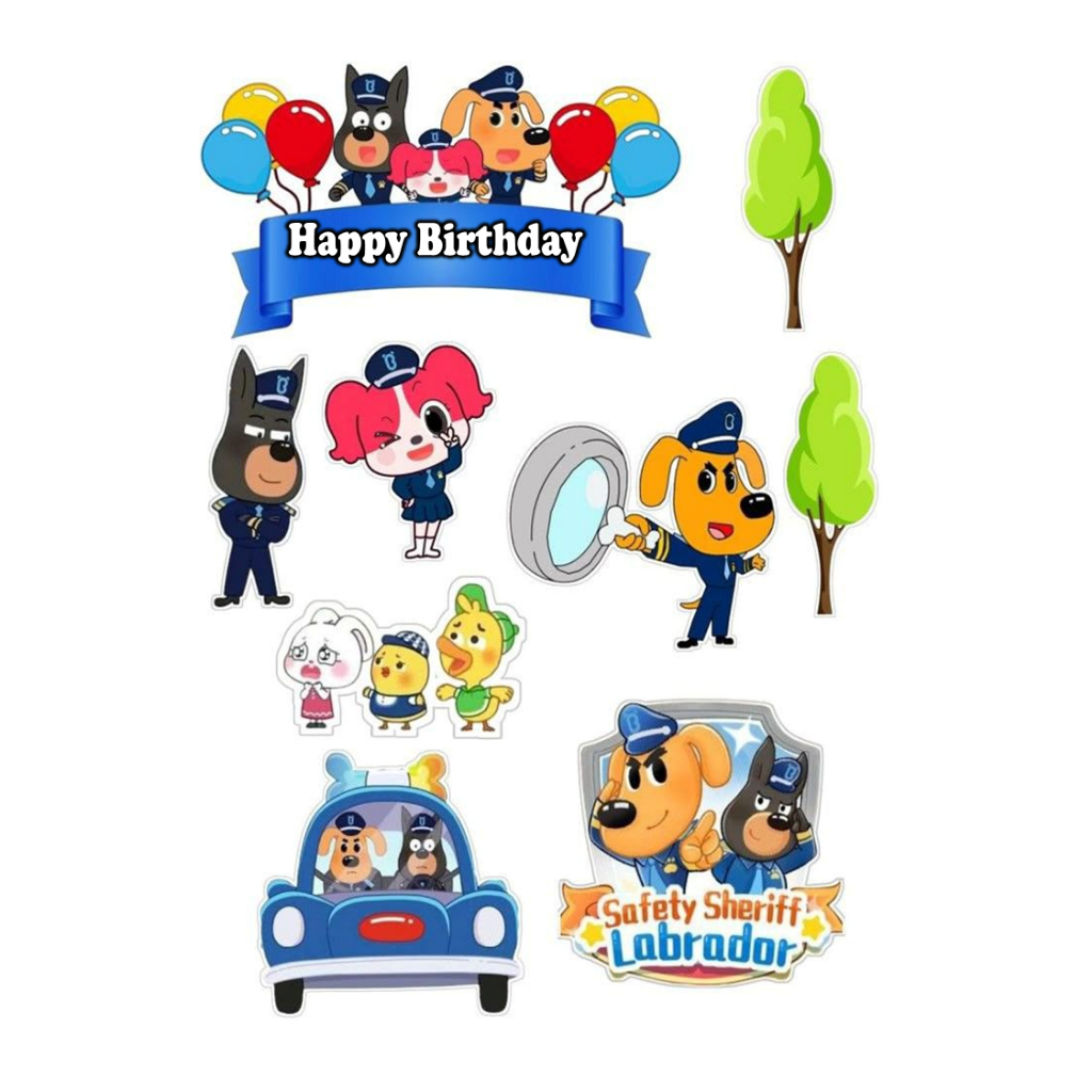 Jual Topper SAFETY SHERIFF LABRADOR | Topper Cake SAFETY SERIEFF Custom ...