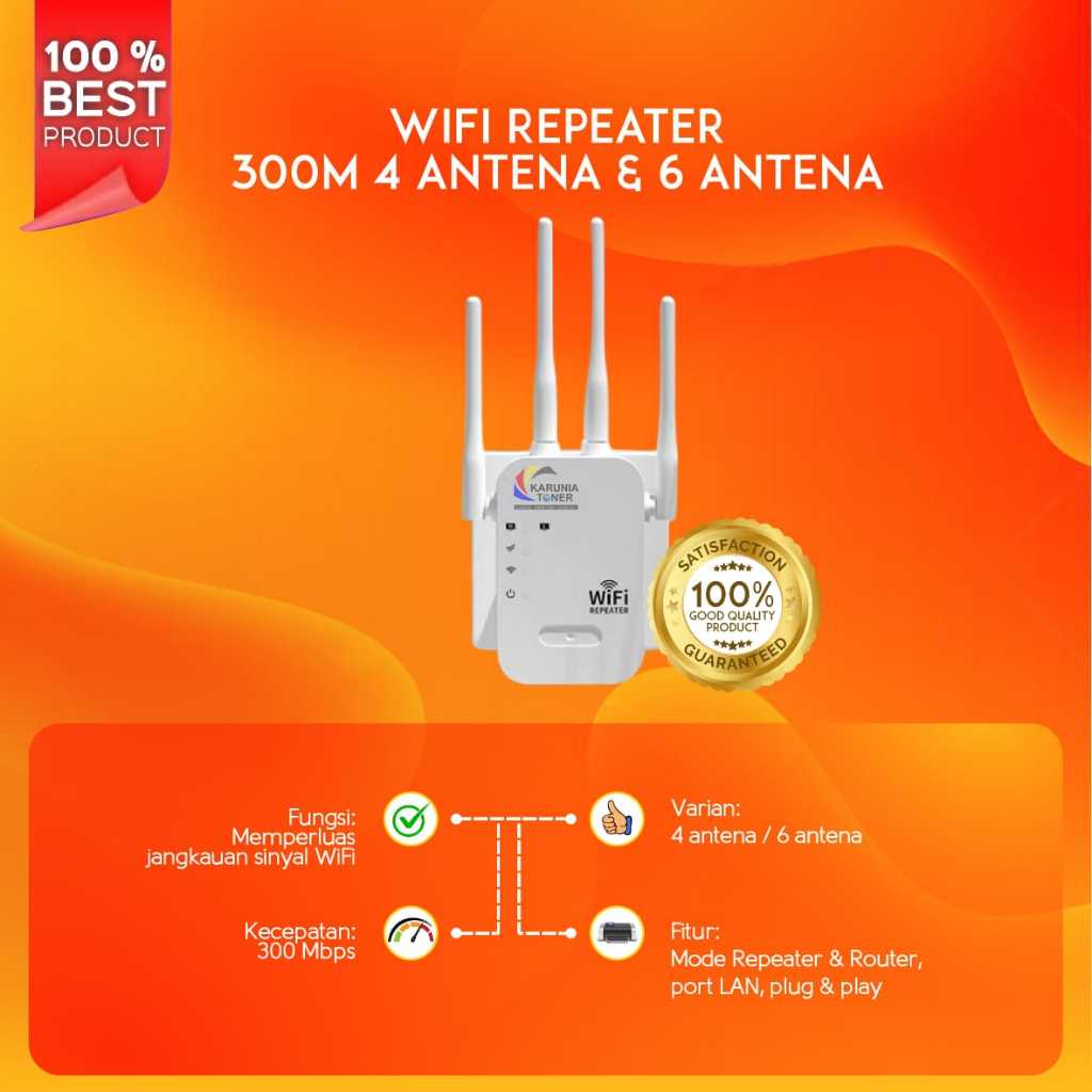 Jual WIFI Repeater 300M Wireless Wifi Range Extender Router Repeater 4 ...
