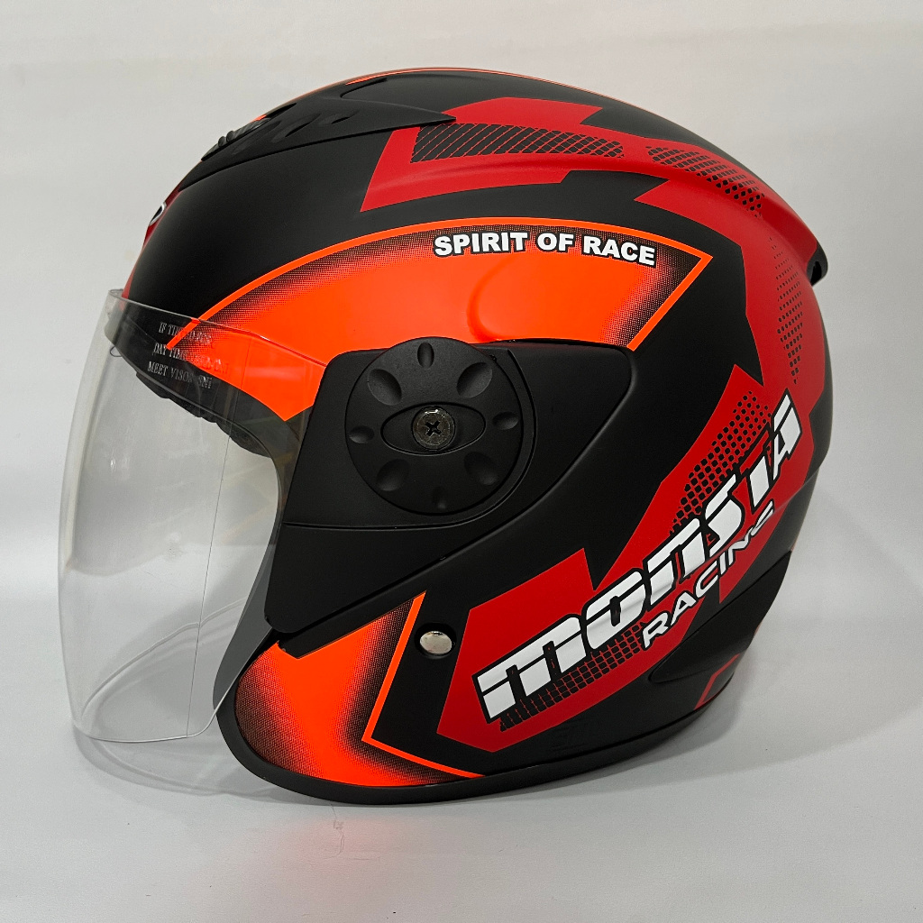 Jual Helm Vision Monsta Merah Orange Hitam Doff - BXP - Single Visor ...