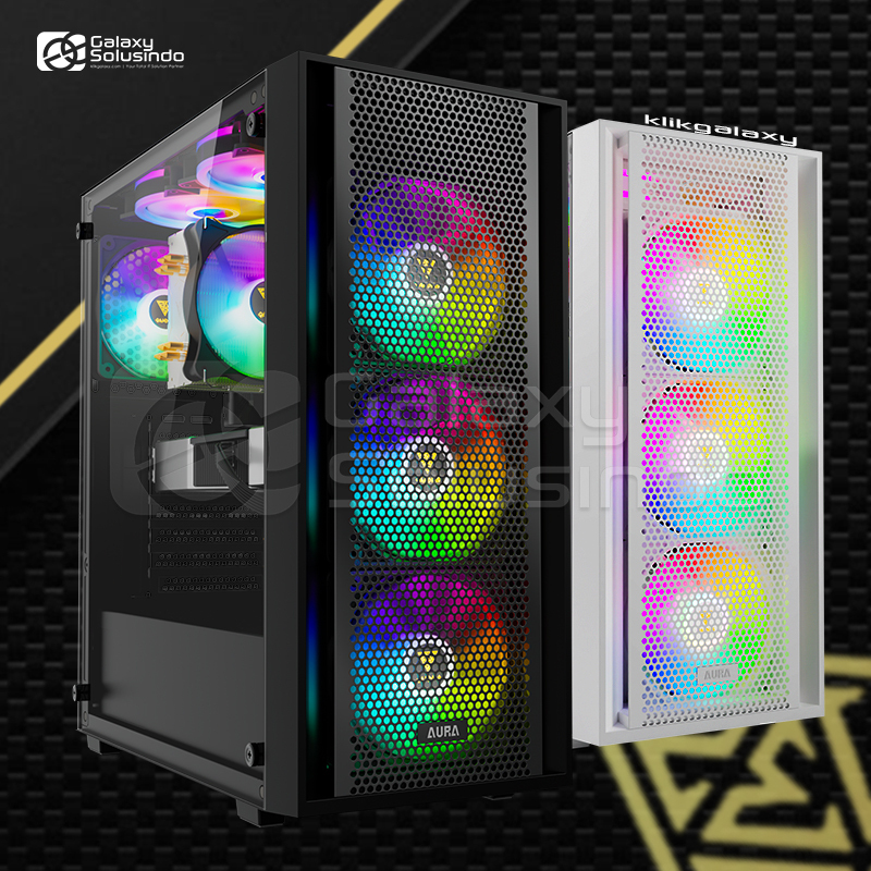 Gamdias Case ATX - AURA GC2 Elite White - Mesh, RGB, Tempered Glass - English De