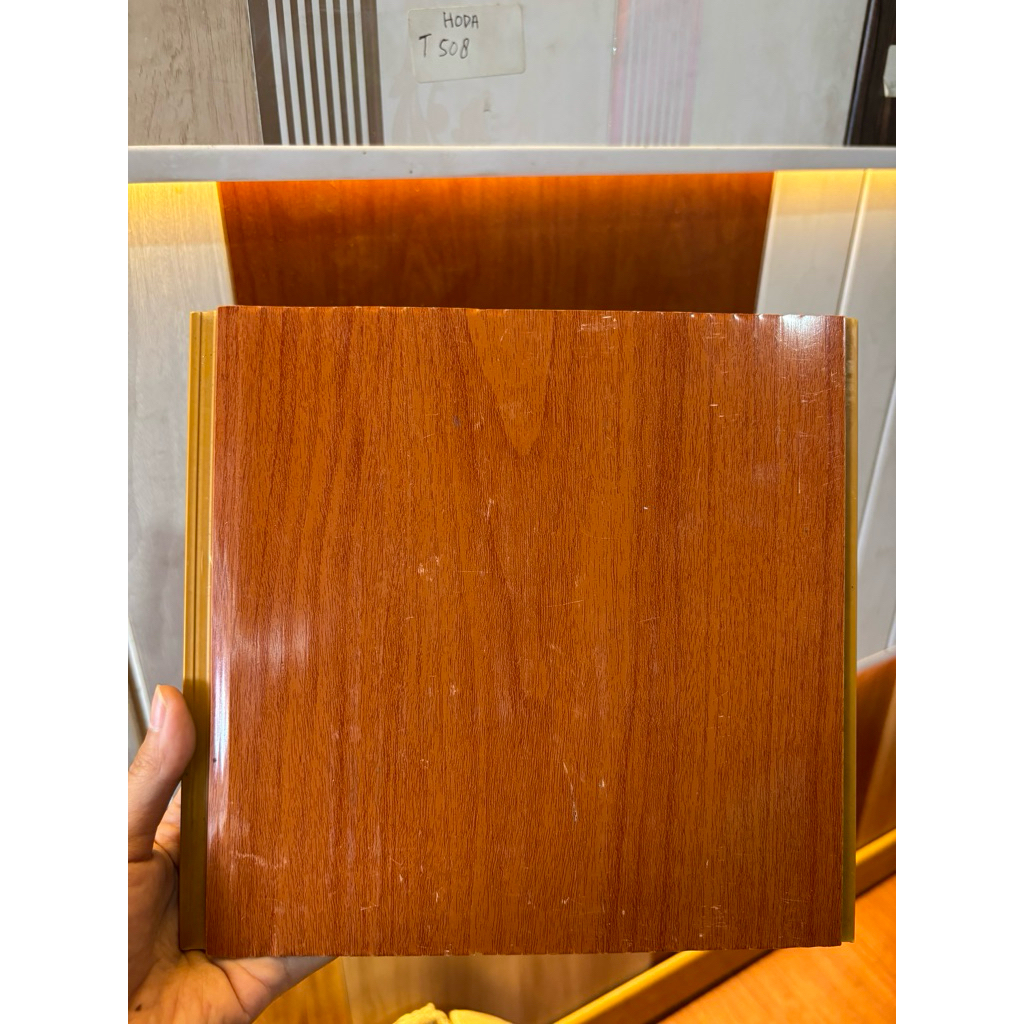 Jual SITO Plafon PVC Cokelat Serat Kayu Rata Glossy Tebal 8mm - SF 248 ...