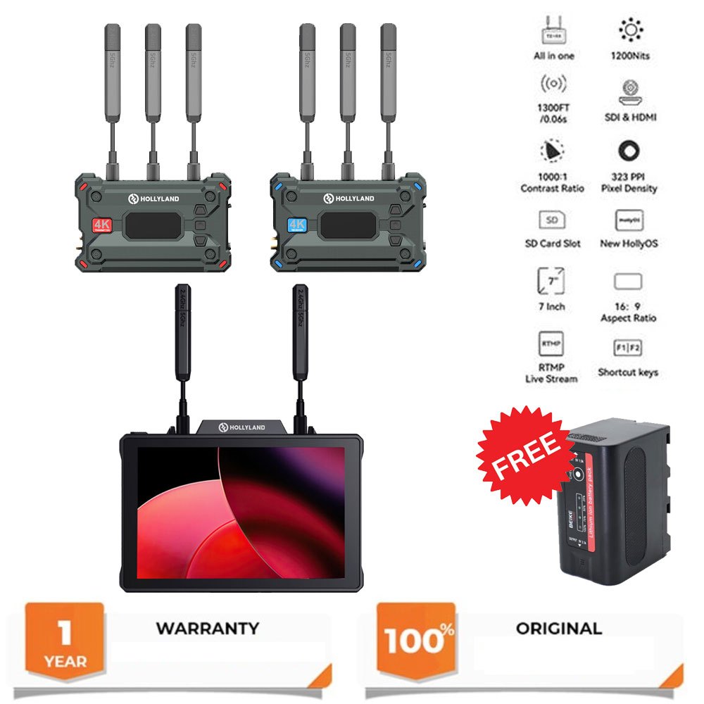 Jual Hollyland Pyro 7 Wireless Video Monitor TX RX All in One Dual View ...