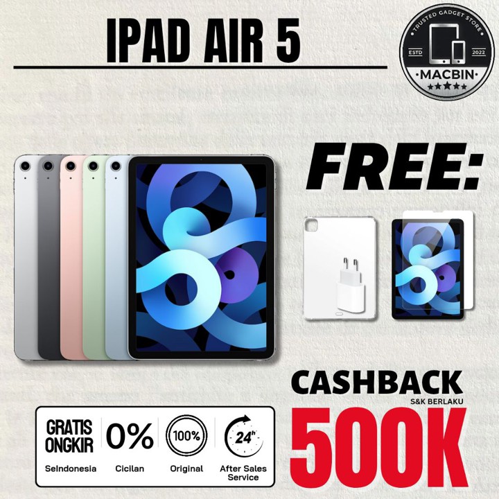 Apple iPad Air 5 2022 Wifi Only & Cellular 64GB 256GB Second Original