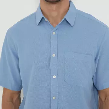 Men Clo Kemeja Pria Basic Polos Lengan Pendek Katun Linen 1090