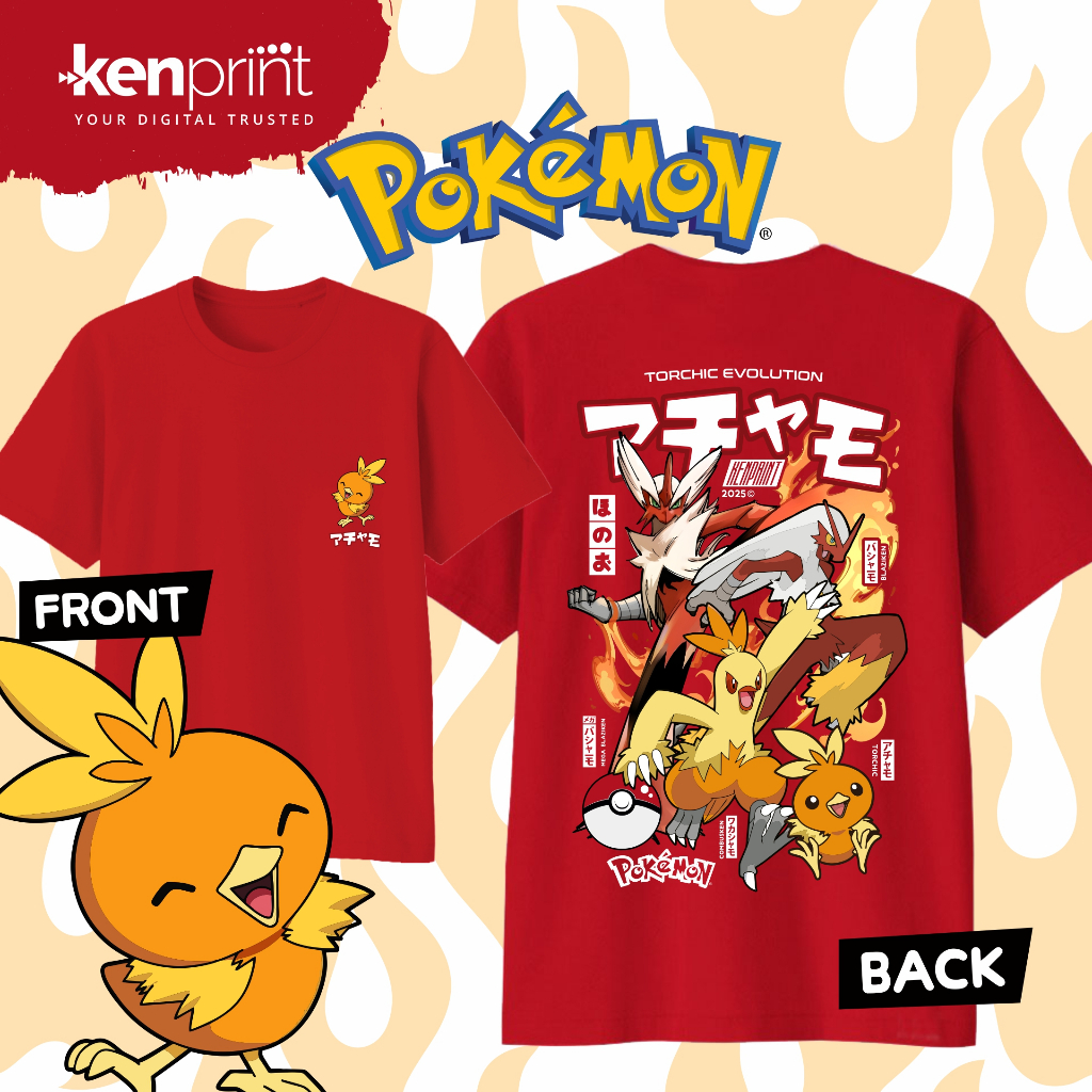 Jual Kaos ANIME| TORCHIC | COMBUSKEN | EVOLUTION | BLAZIKEN | MEGA ...