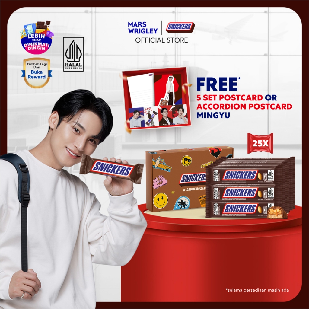 Jual Snickers On The Go with Mingyu (Seventeen) - Snickers 51g x25pcs ...