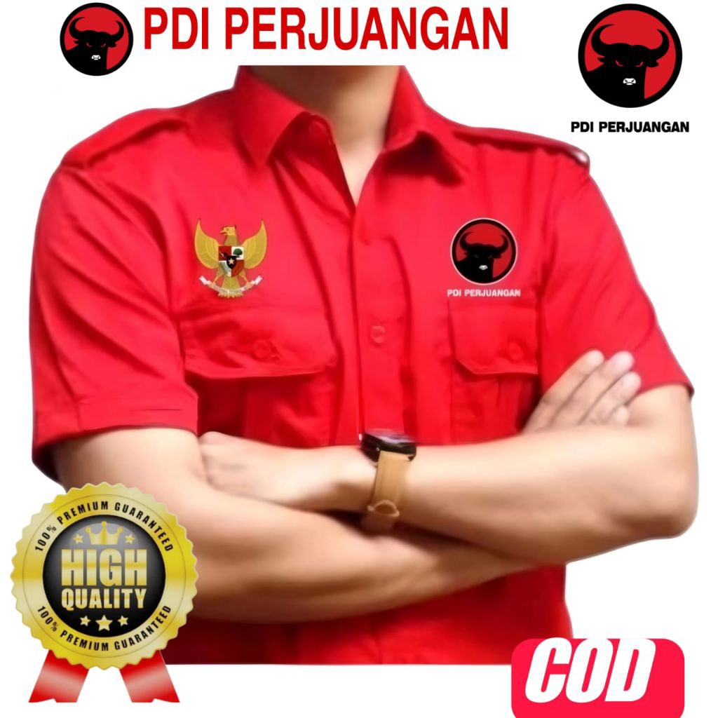 Jual kemeja PDI perjuangan baju PDI perjuangan Bordir logo dan gratis ...