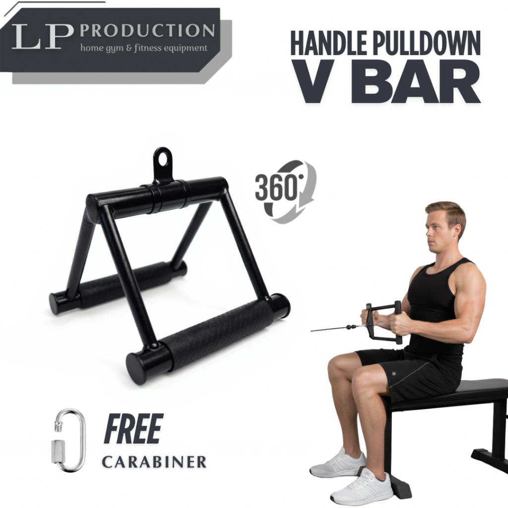 Jual V Handle Cable Attachment - Handle Rowing Lat Pulldown Gym Fitness ...