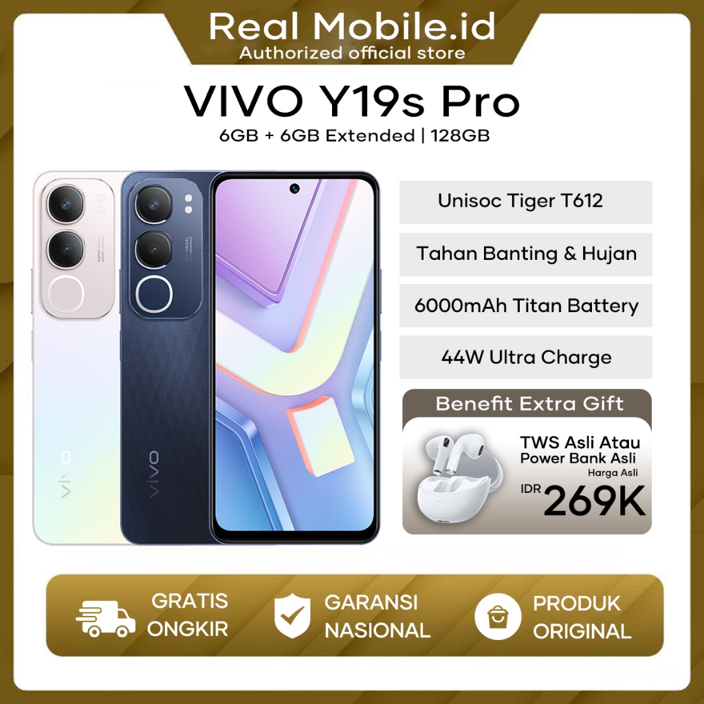 Jual [NEW LAUNCH] Vivo Y19s Pro 6/128 4/128 4/64 6000mAh 44W Unisoc ...