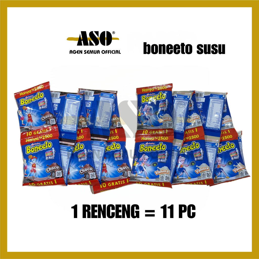 Jual SUSU Boneeto Susu Anak Tinggi Kalsium Kemasan RENCENG (ISI 10 ...