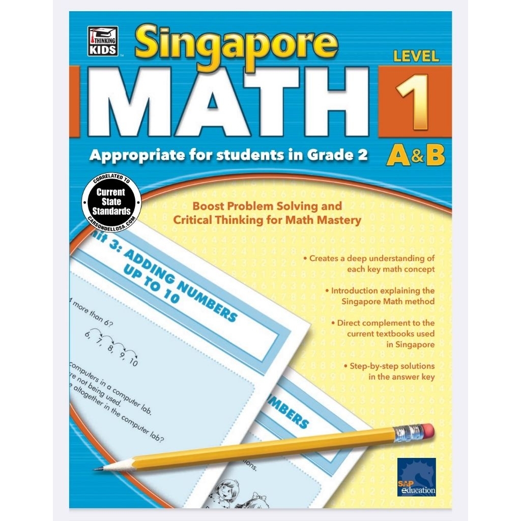 Jual [NEW] Hardcopy Worksheet SINGAPORE MATH Level 1 A-B / Appropriate ...