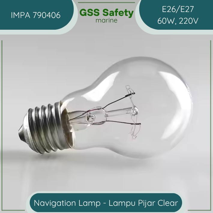 Jual IMPA 790406 Bohlam Lampu E26 E27 Navigation Lamp 220V 60W | Shopee ...