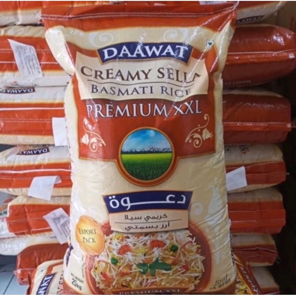 Jual BERAS BASMATI DAAWAT CREAMY SELLA XXL BERAS INDIA 25KG | Shopee ...