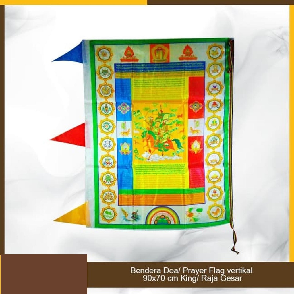 Jual Bendera Doa/ Prayer Flag vertikal 90x70 cm King / Raja Gesar ...