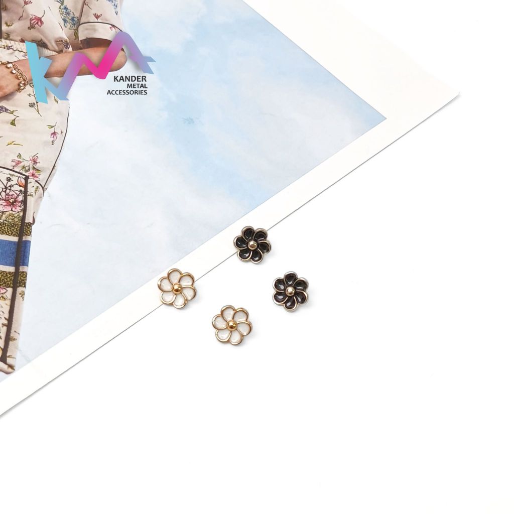 Jual KANDER Alloy Tiny Flower Button 12mm Kancing Kelopak Bunga JL2-N22 ...