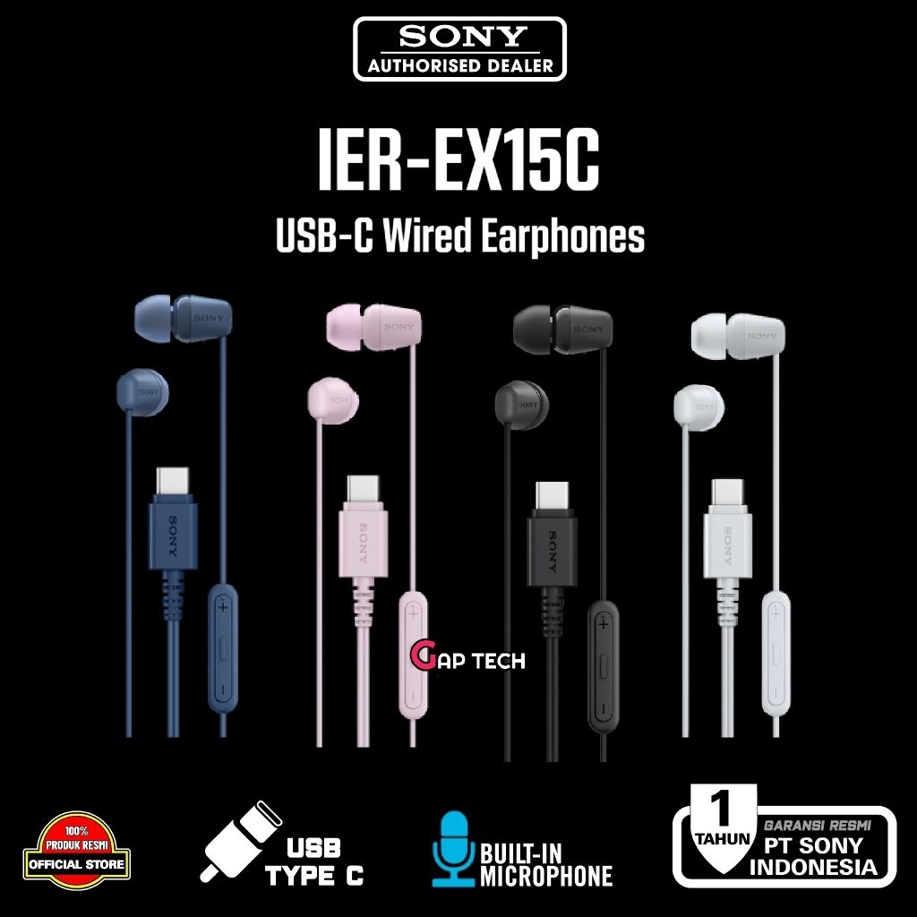 Jual Sony IER-EX15C / IER EX15C / EX 15 C - In-Ear Eaphones with USB-C ...