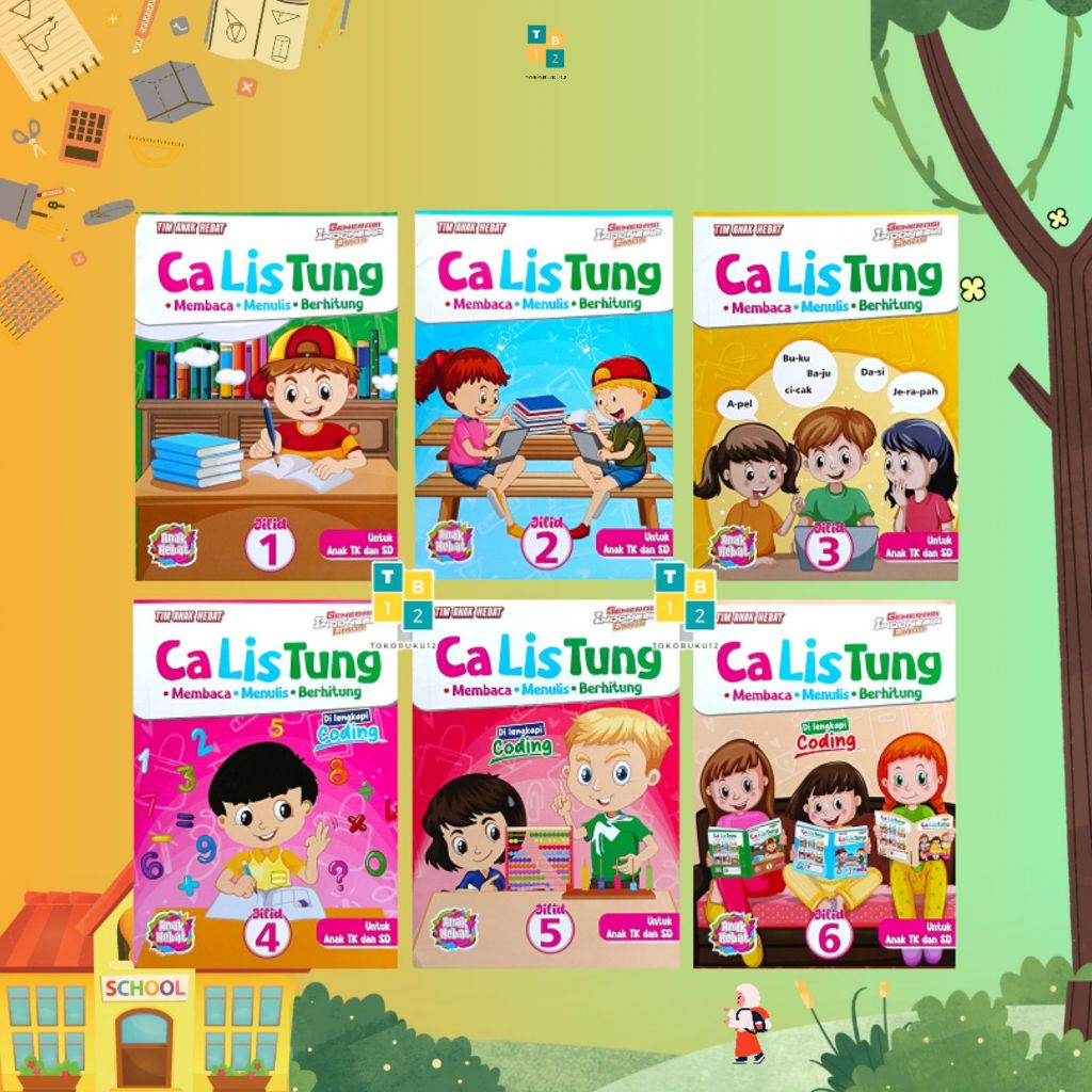 Jual Paket 6 Buku CALISTUNG Membaca Menulis Berhitung Dilengkapi Coding ...