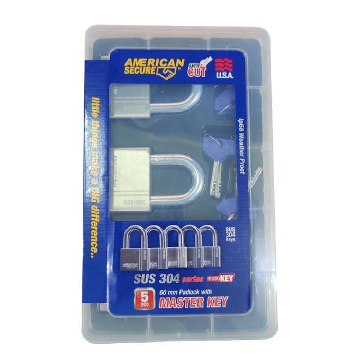 Jual GEMBOK SET AMERICAN TOOL MASTER KEY 60MM ISI 5 PCS/GEMBOK GUDANG ...