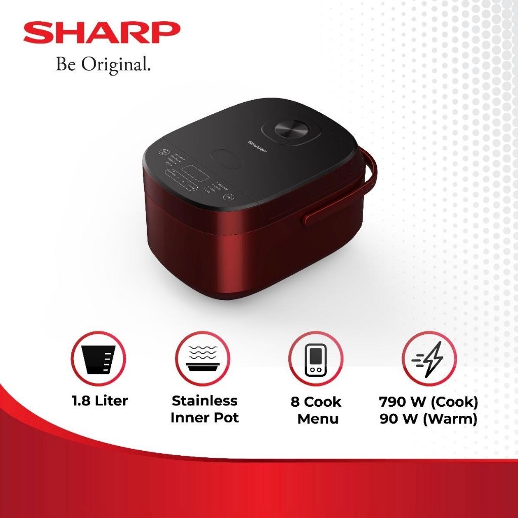 Jual SHARP KS-DF18-RD Digital Rice Cooker Stainless Steel Pot 1.8L ...