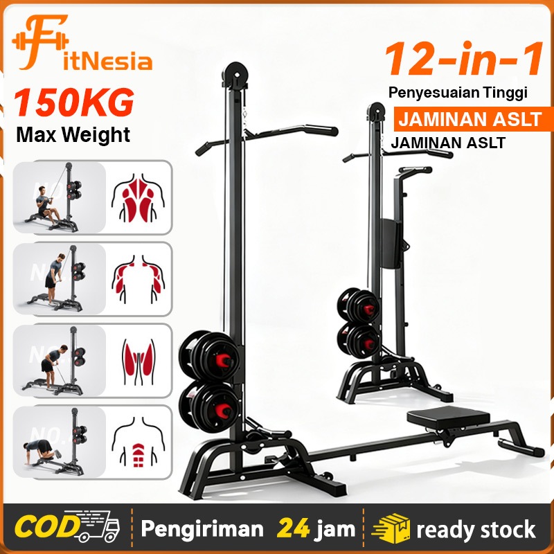 Jual Multifunctional Foldable Rowing Machine High Pull Down 2-in-1 Home ...