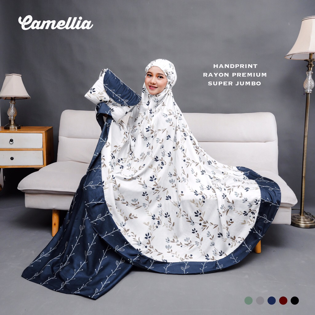 Mukena Dewasa Ukuran Jumbo Bahan Rayon Motif Bunga Adem Lembut Nyaman