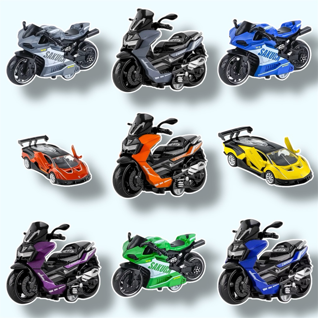 Jual COD - Miniatur Diecast Alloy Model Motor Mobil Pull Back Nmax Moto ...