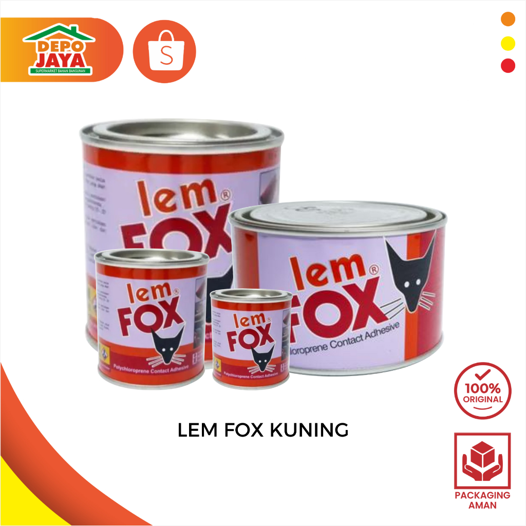 Jual LEM KUNING FOX - LEM FOX KUNING LEM SERBAGUNA UNTUK HPL PVC DAN ...
