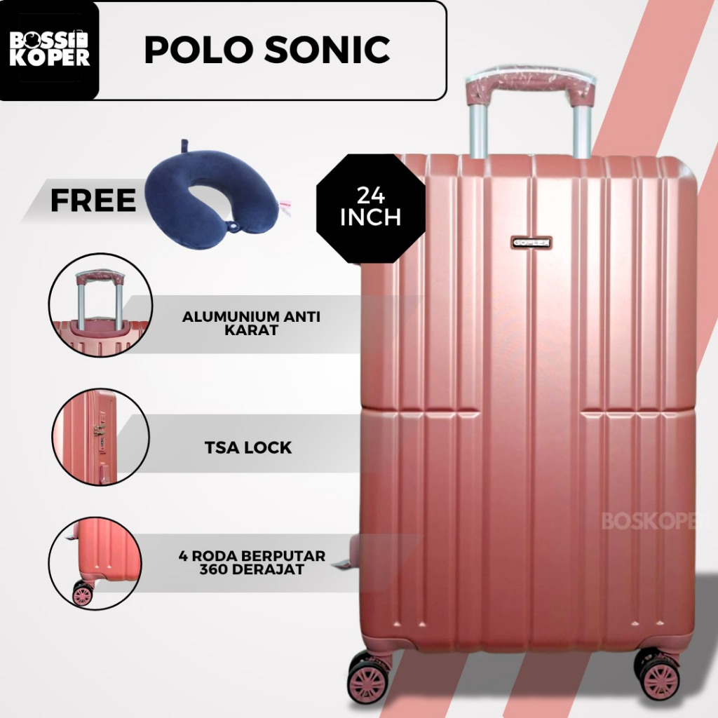 Koper 28 inch Polo UFO 603 ukuran bagasi-jumbo-travel-polo-tas  koper-murah-besar-fiber-roda koper