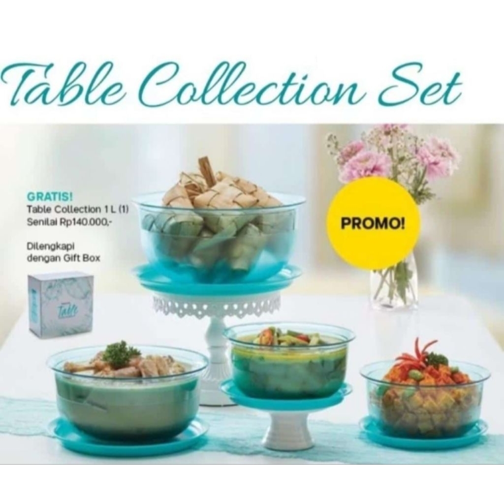 Jual Tupperware Table Collection set hijau dan biru eceran per pcs ...