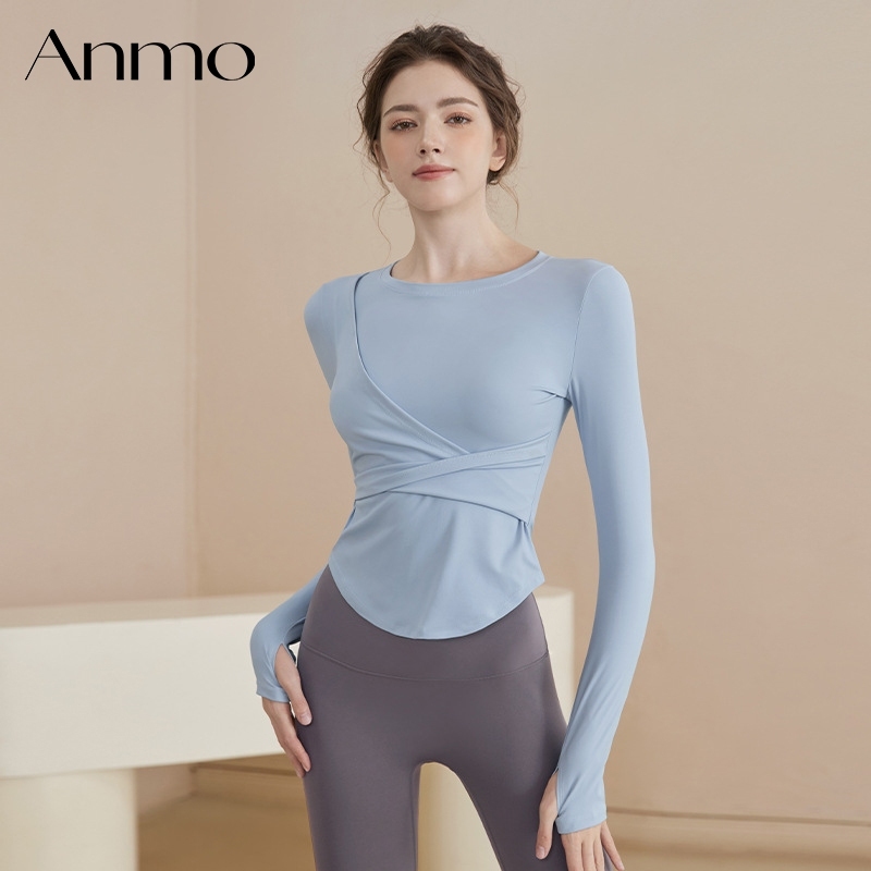 Jual Anmo-Setelan pakaian yoga wanita musim semi/musim gugur model ...