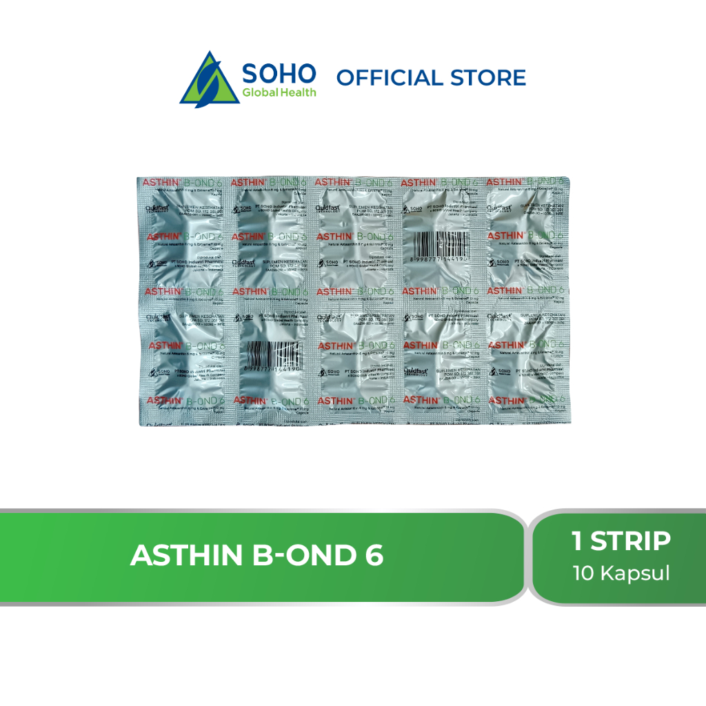 Jual Asthin B-OND Suplemen Antioksidan Ganda Astaxanthin + Extramel 1 ...