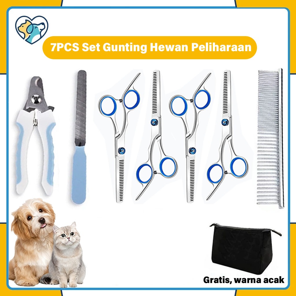 Jual 7 Buah/Set Perlengkapan Gunting Grooming Rambut Bulu Kuku Anjing ...