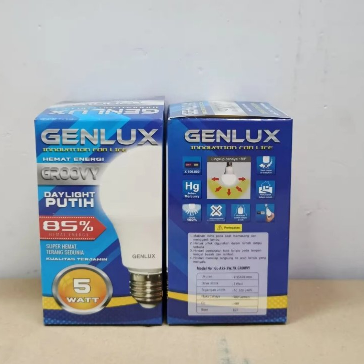 Jual Bohlam Genlux Groovy 5 Watt cahaya putih | Shopee Indonesia
