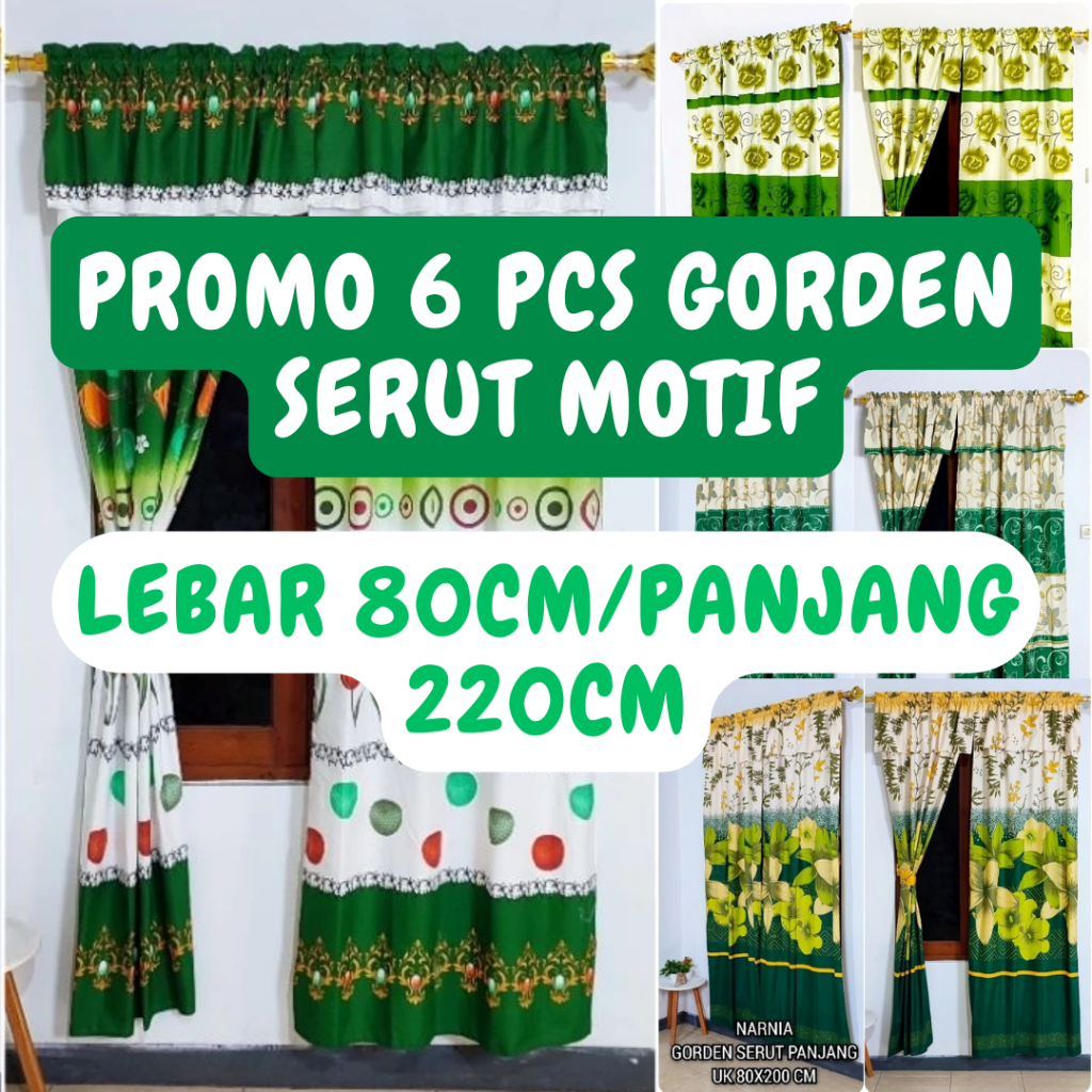 Jual Promo 8 pcs Hordeng Pintu Kamar Katun Polymicro 80cmx220cm ...