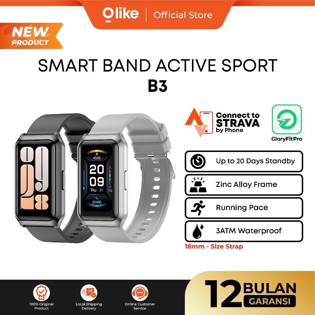 Jual [NEW PRODUCT] OLIKE Smart Band Active Sport B3 Screen