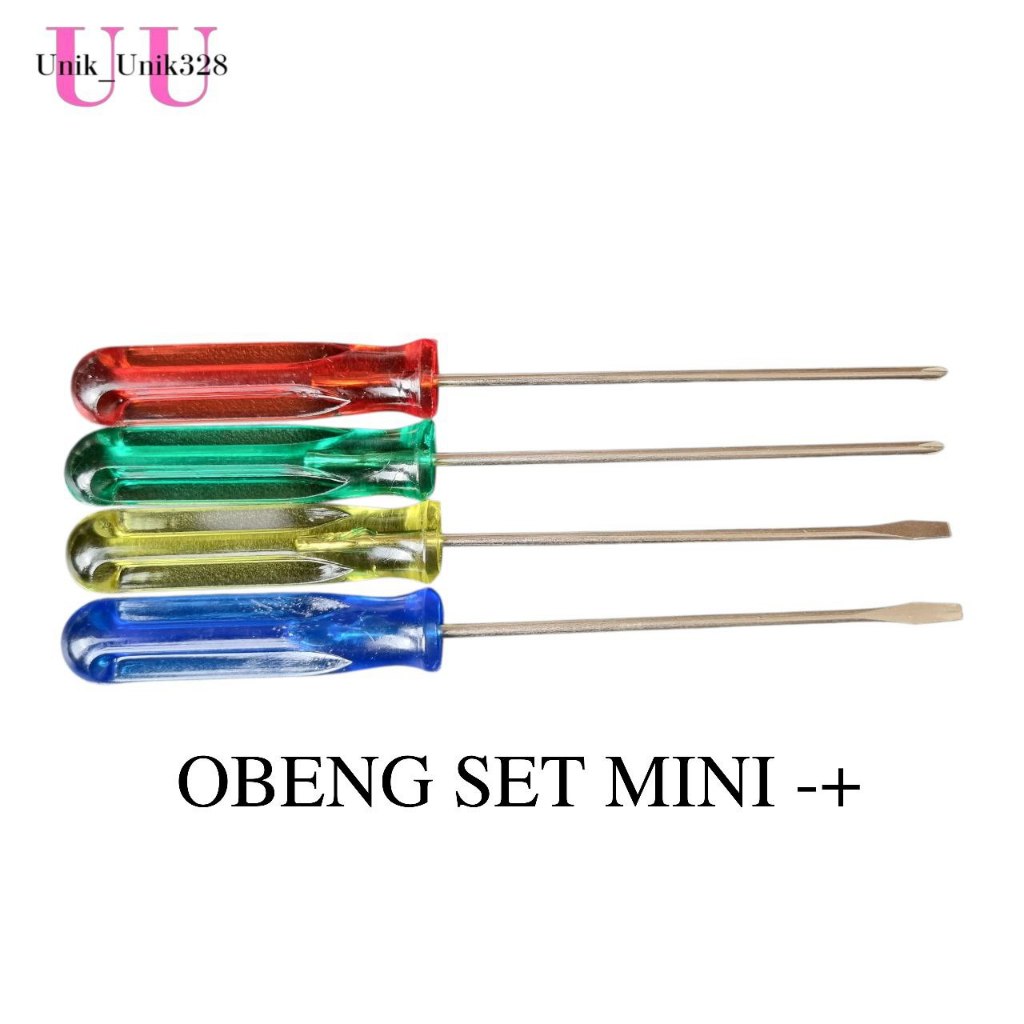 Jual Obeng Set 4Pcs Screwdriver Tools Plus Minus 4mm 5mm Screw Drivers ...