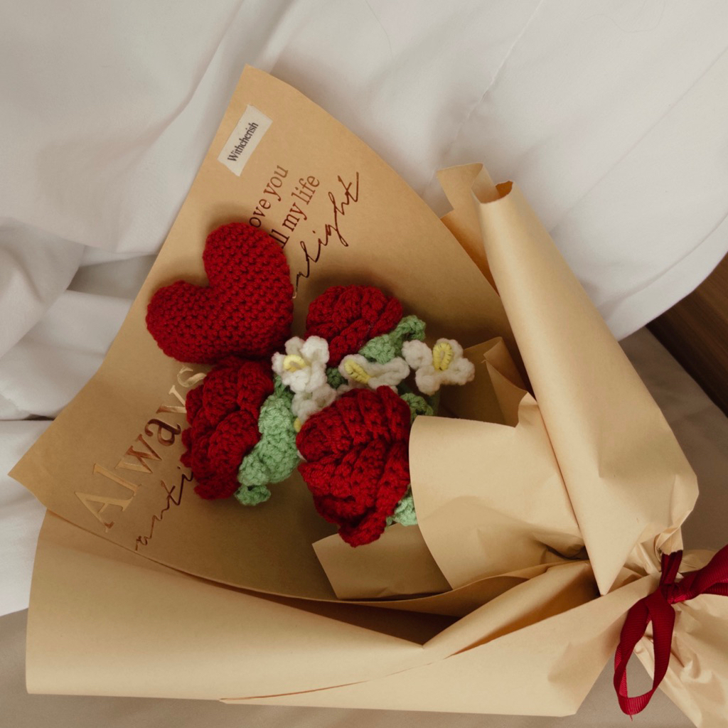 Jual Anniversary flower bouquet / Bunga buket rajut | Shopee Indonesia
