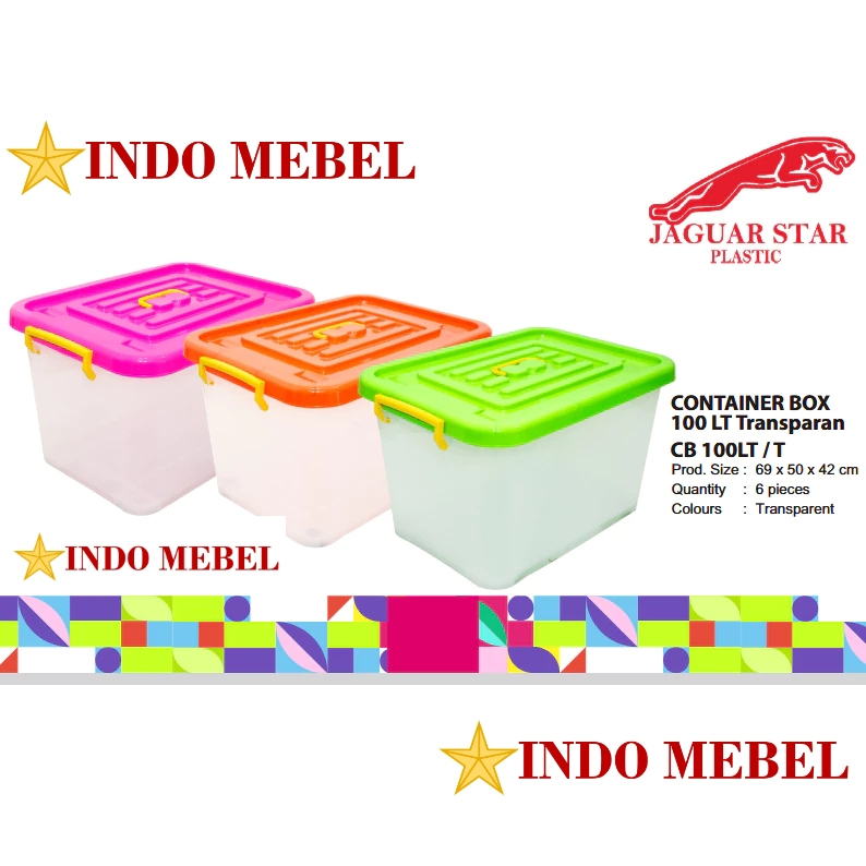 Jual Kontainer Box Jaguar Star 100 Liter Container Box Transparant ...