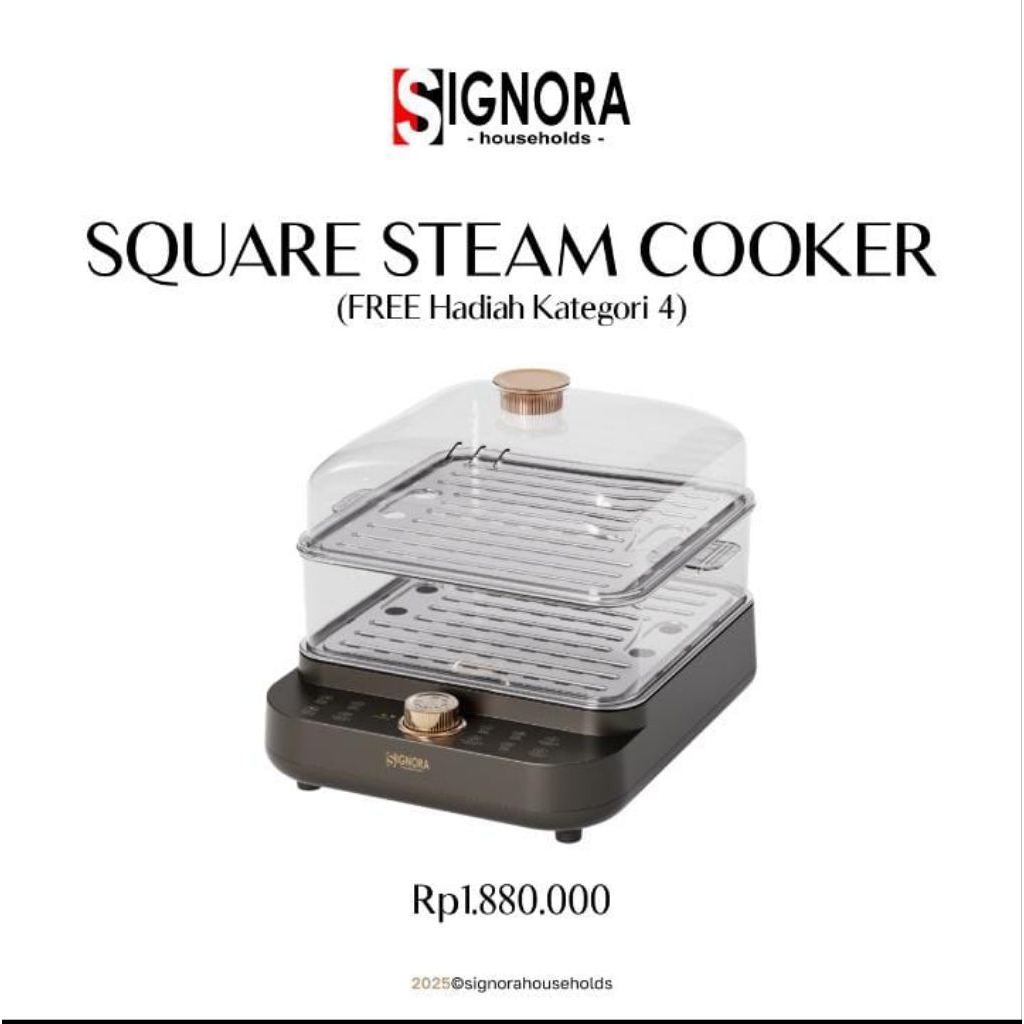 Jual Signora Square Steam Cooker Kukusan Listrik Alat Pengukus Otomatis ...