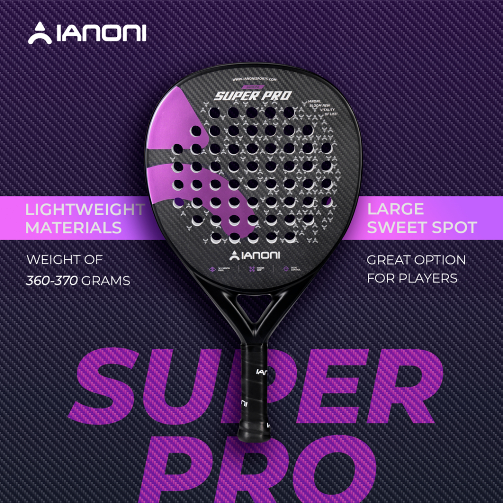 Jual Raket Padel Ianoni Super PRO 3K Carbon PREMIUM Hybrid Shape Racket ...